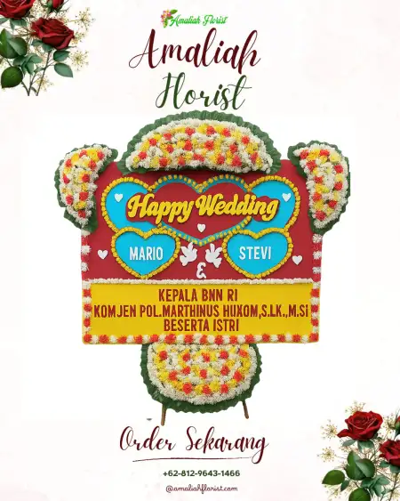 Papan Bunga Pernikahan Sono